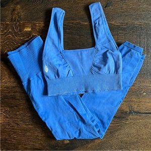 FP Movement Good Karma Bra & Legging Set - Blue  - Size M/L